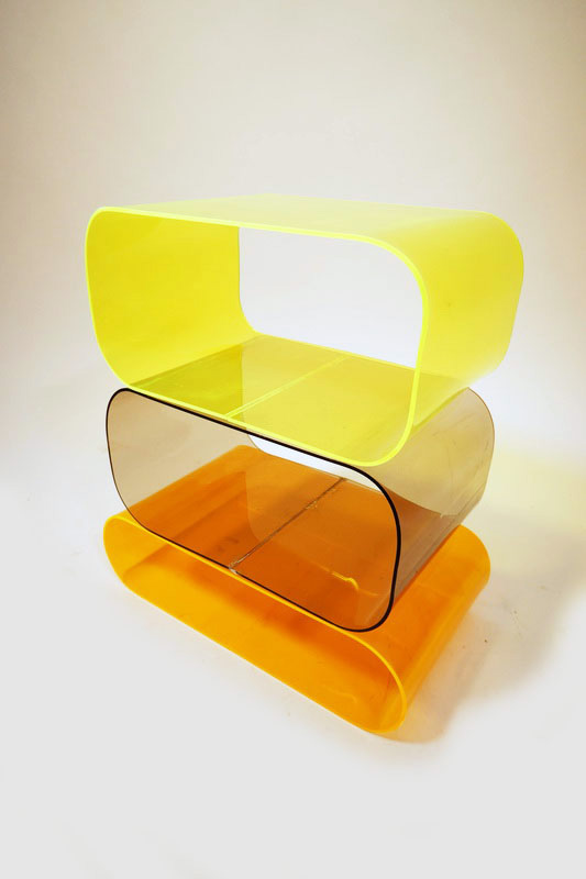 estante metacrilato naranja 10x19x35 amarillo y ahumado 15x19x30 (4eu.) 1u